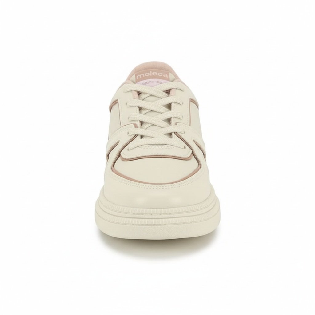 Tenis Moleca Feminino Nylon Branco Off Antiderrapante  Bege 3