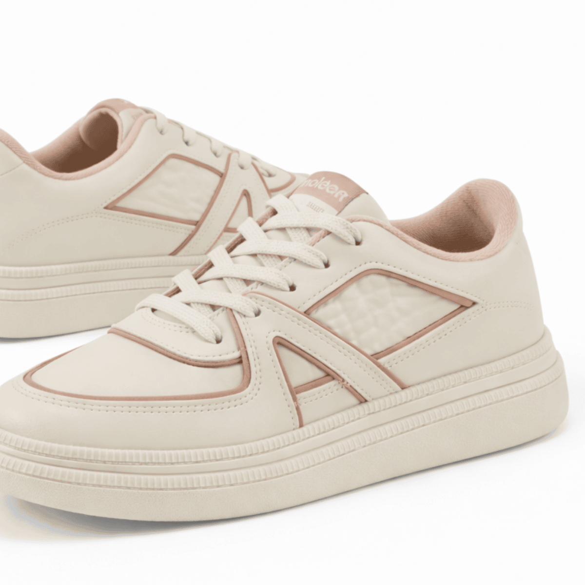 Tenis Moleca Feminino Nylon Branco Off Antiderrapante  Bege 5