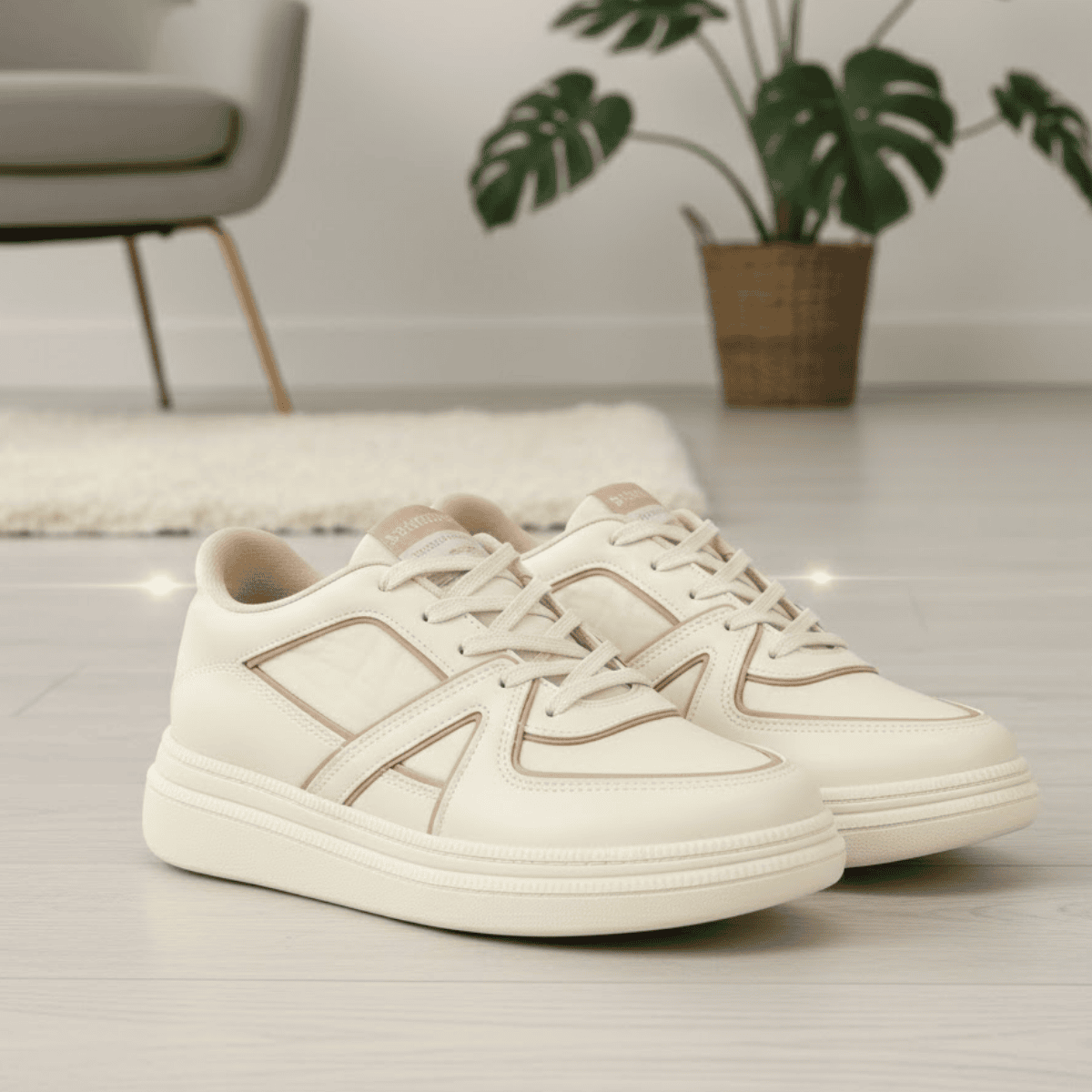 Tenis Moleca Feminino Nylon Branco Off Antiderrapante  Bege 6