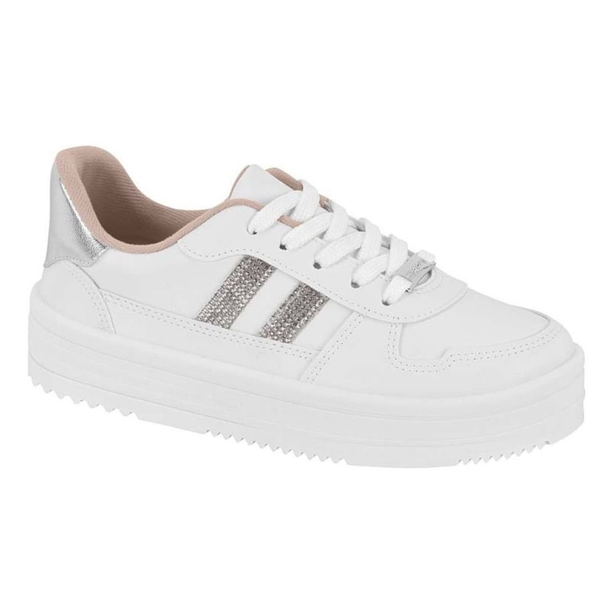 Tenis Moleca Feminino Branco Prata Classic Visual Clean 5782315 Branco 4
