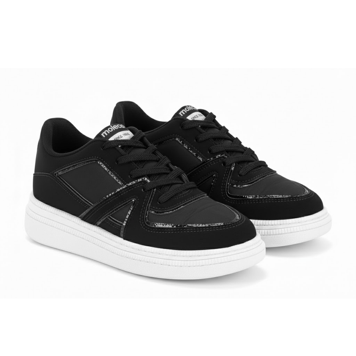 Tenis Moleca Feminino Preto Solado Branco Antiderrapante  Preto 4