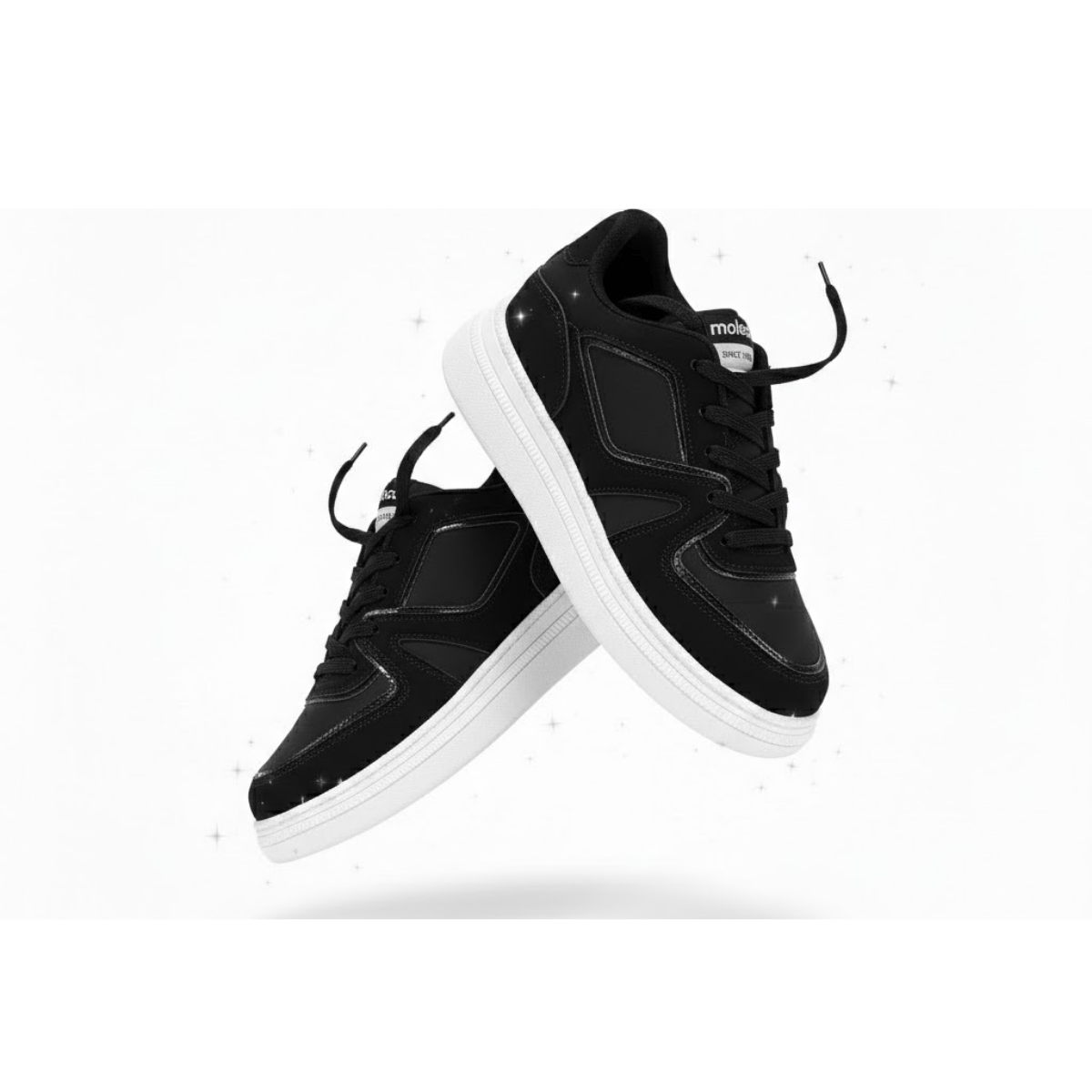 Tenis Moleca Feminino Preto Solado Branco Antiderrapante  Preto 6