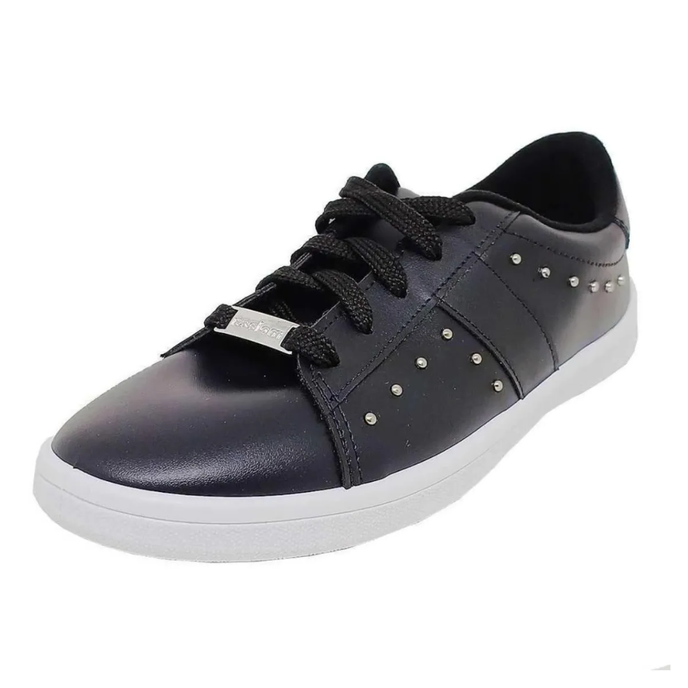 Tenis Moleca Feminino Preto Aplique Lateral Elegante Preto 3