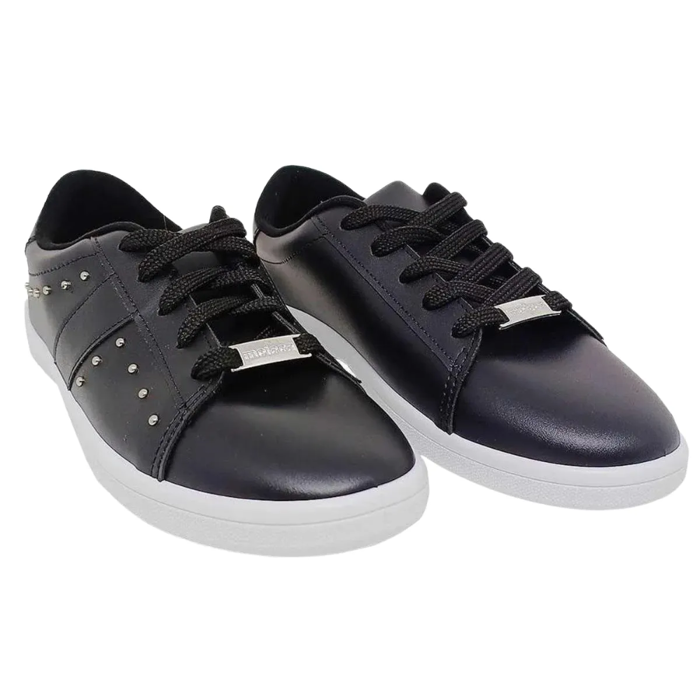 Tenis Moleca Feminino Preto Aplique Lateral Elegante Preto 4