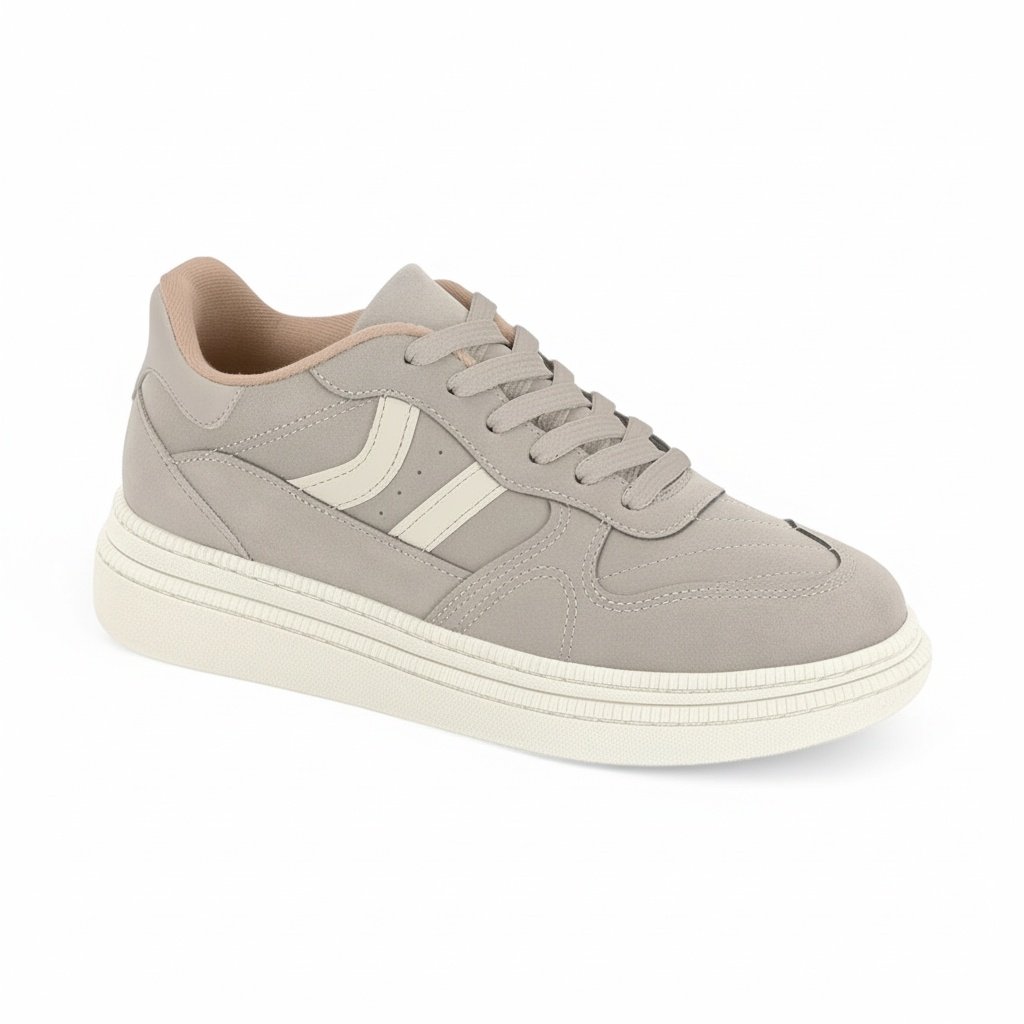 Tenis Moleca Feminino Cinza Branco Off Estilo Classico
