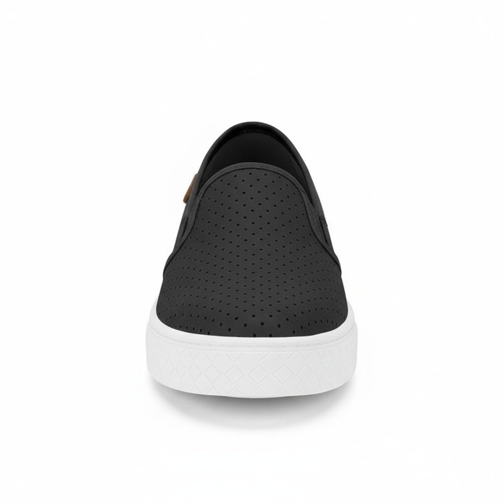 Tenis Moleca Slip on Napa Perfuros Feminino Preto Leveza Preto 5