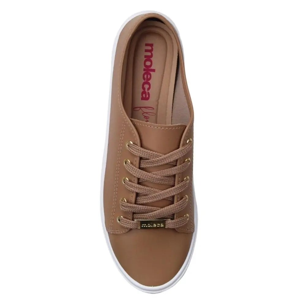 Tenis Moleca Feminino Nude Ultraleve Estilo Moderno Marrom 3