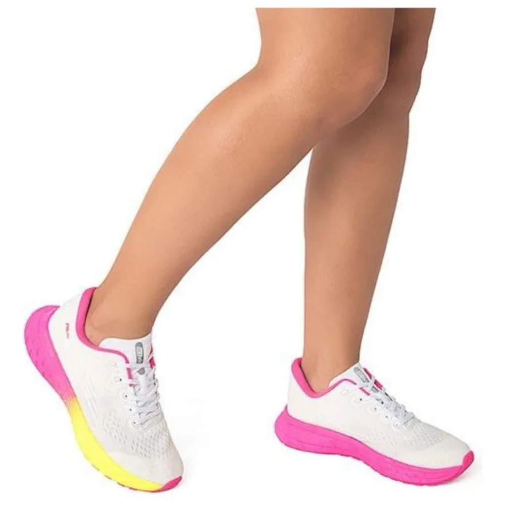 Activitta Gaspea Onix Branco Pink Lime Feminino Ultraleve Branco 4