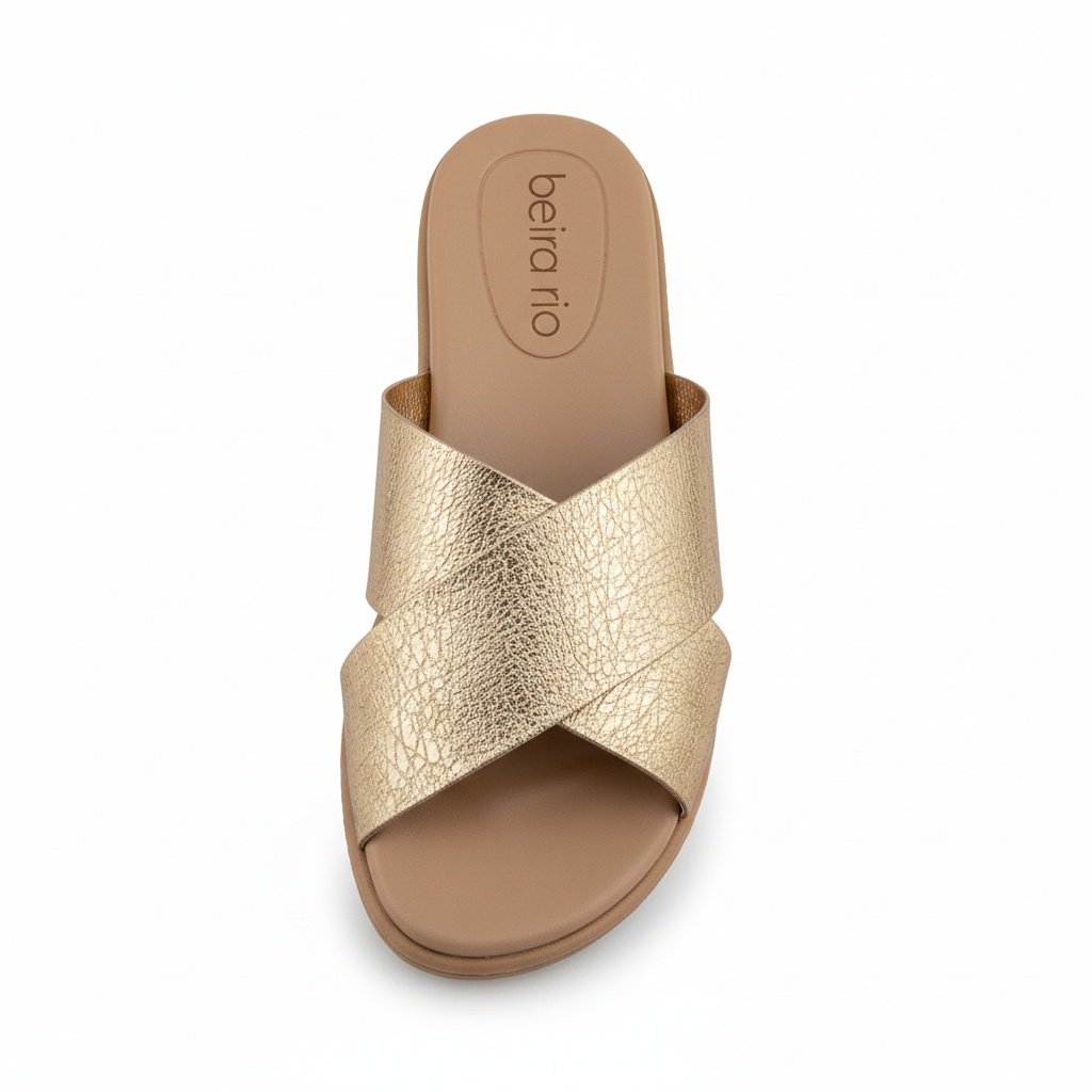 Beira Rio Sandalia Ouro Rosado Feminino Leveza Dourado 2