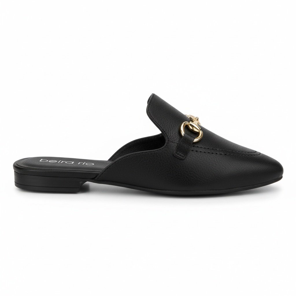 Mule Beira Rio Feminino Preto Design Versatil Leveza Preto 2