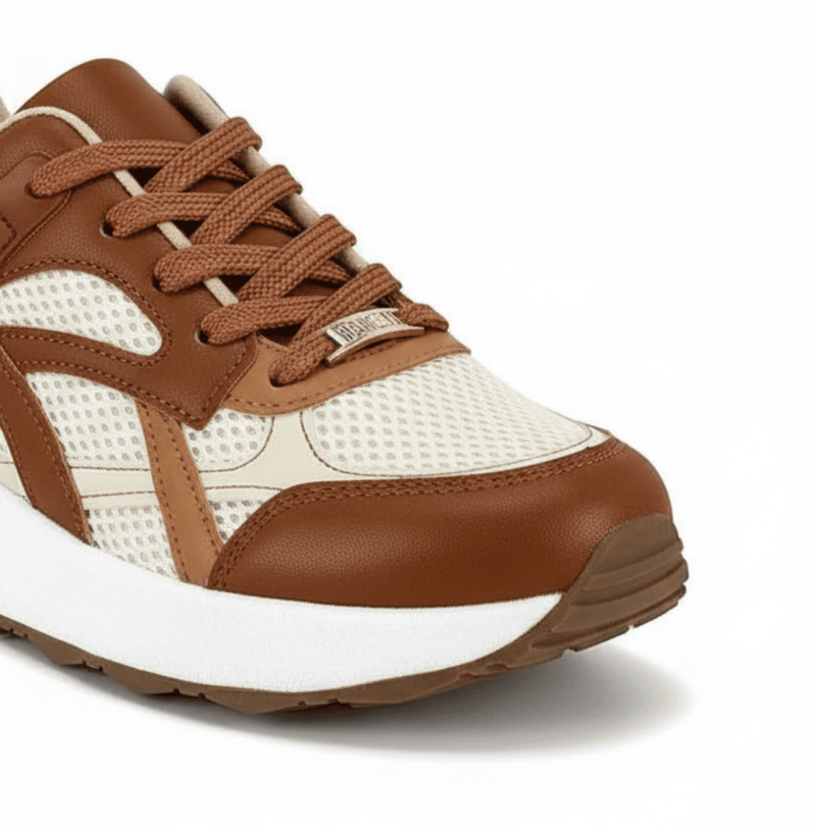  Tenis Vizzano Branco Off Mocca Camel Feminino Design Casual Marrom 2