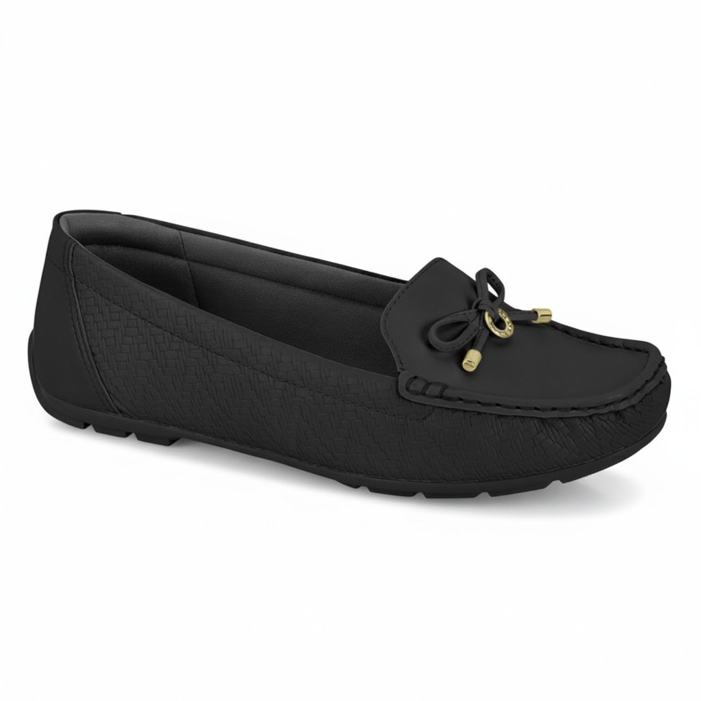 Mocassim Feminino Modare Preto Versatil Leveza Ortopedico