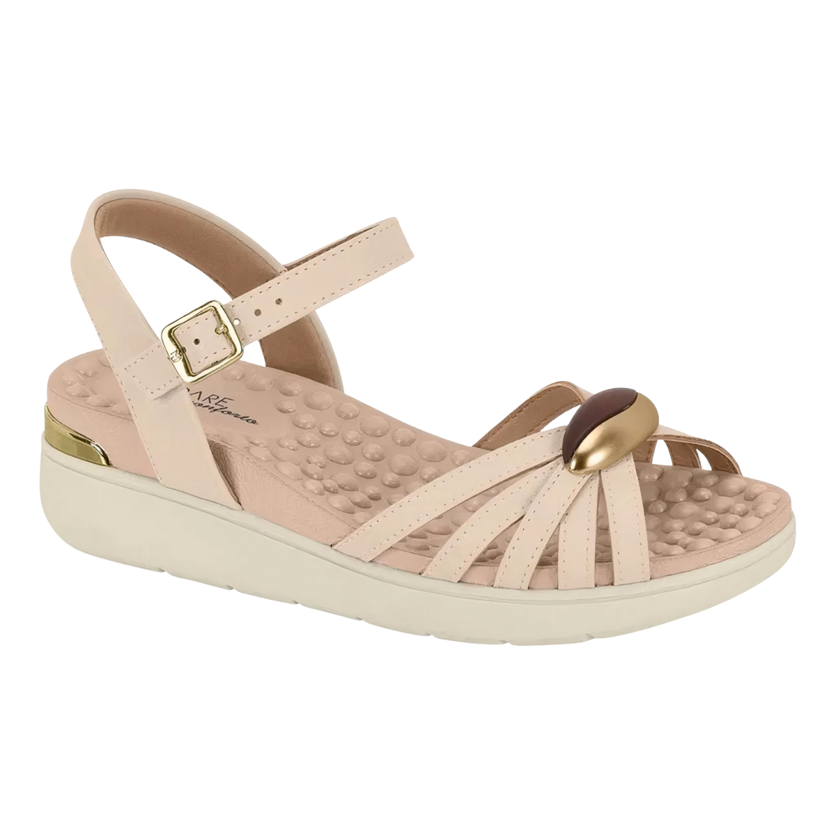 Modare Sandalia Napa Floather Feminina Bege Confortavel