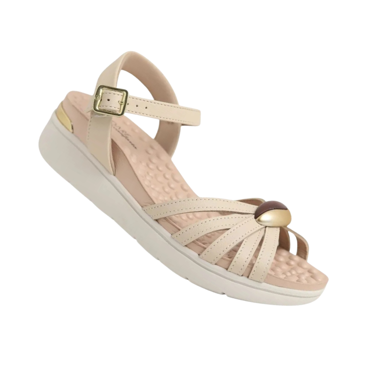 Modare Sandalia Napa Floather Feminina Bege Confortavel Bege 5
