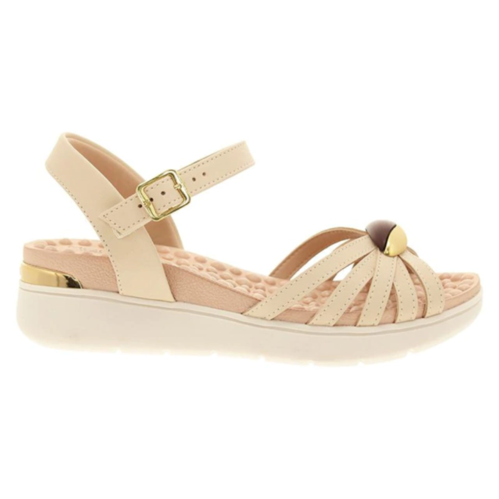 Sandalia Modare Napa Floather Feminino Ortopedica Creme Bege 4