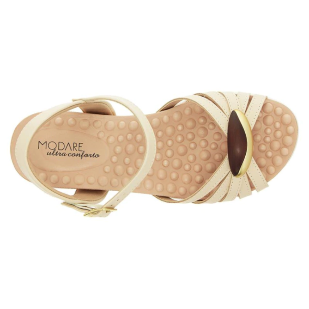 Sandalia Modare Napa Floather Feminino Ortopedica Creme Bege 6