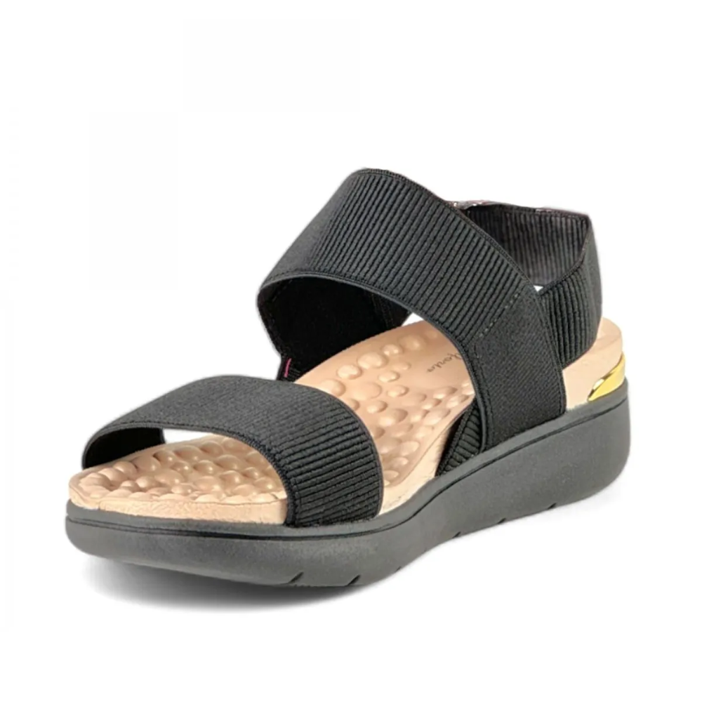 Sandalia Modare Comfort Ortopedica Elasticos Feminina Preta Preto 4
