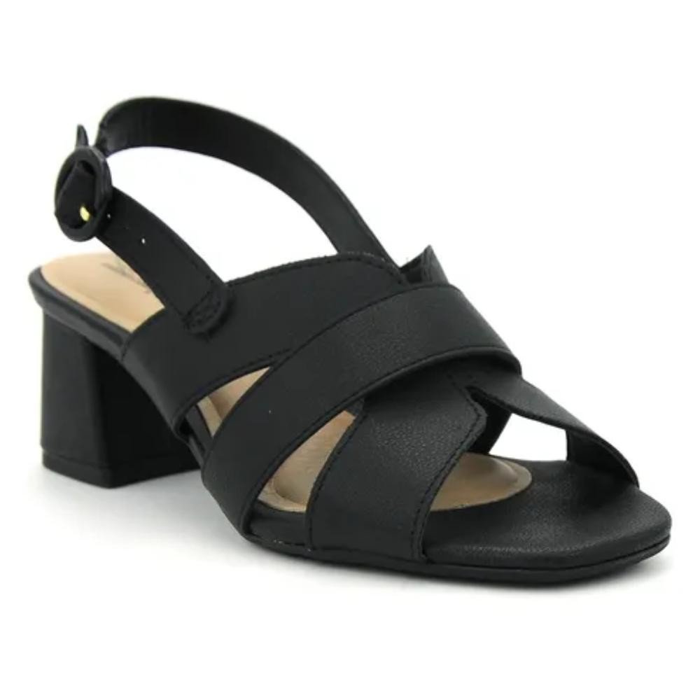 Sandalia Modare Preta Salto Baixo Feminina Fecho Ajustavel Preto 5
