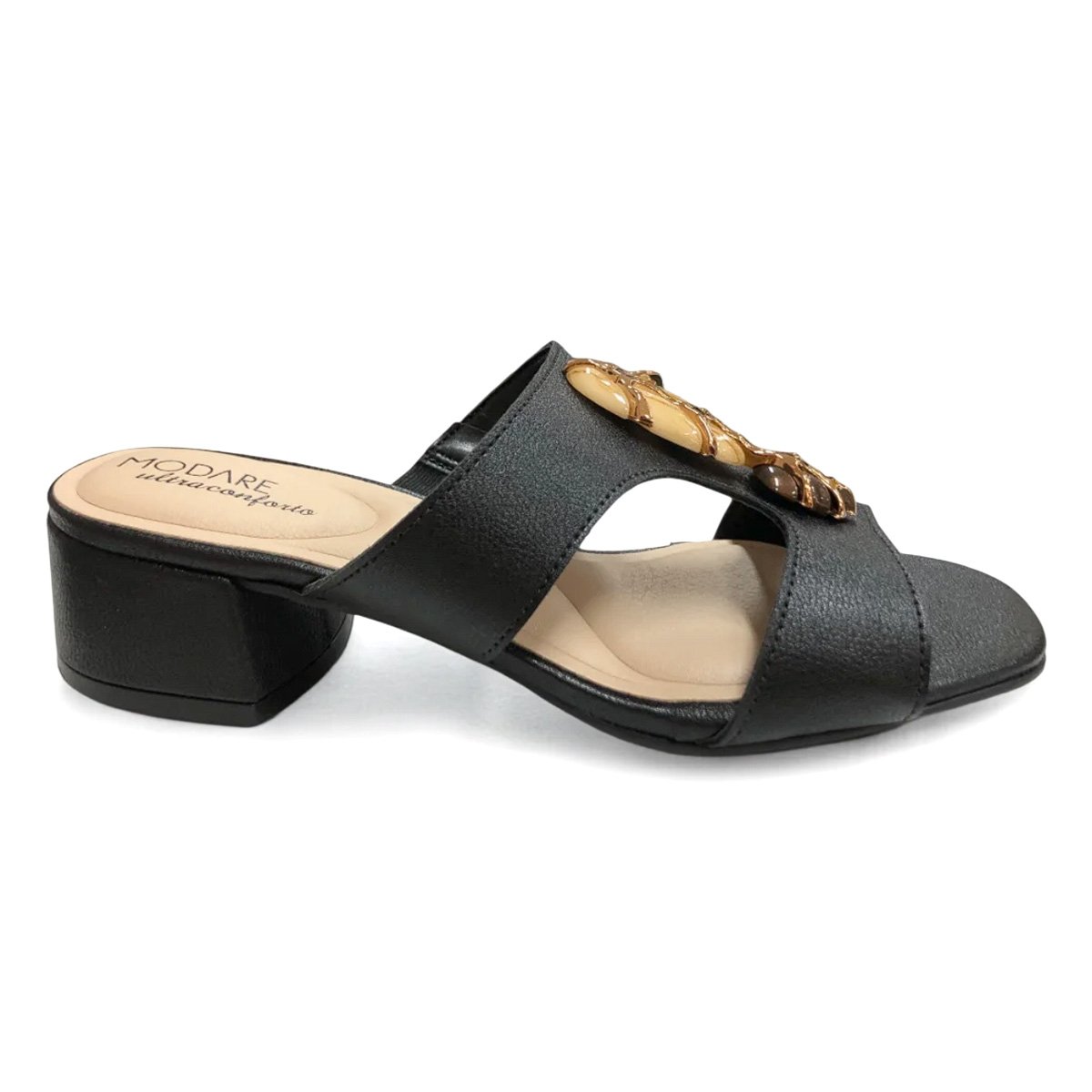 Tamanco Modare Napa Floather Preto Salto Bloco Confortavel Preto 3