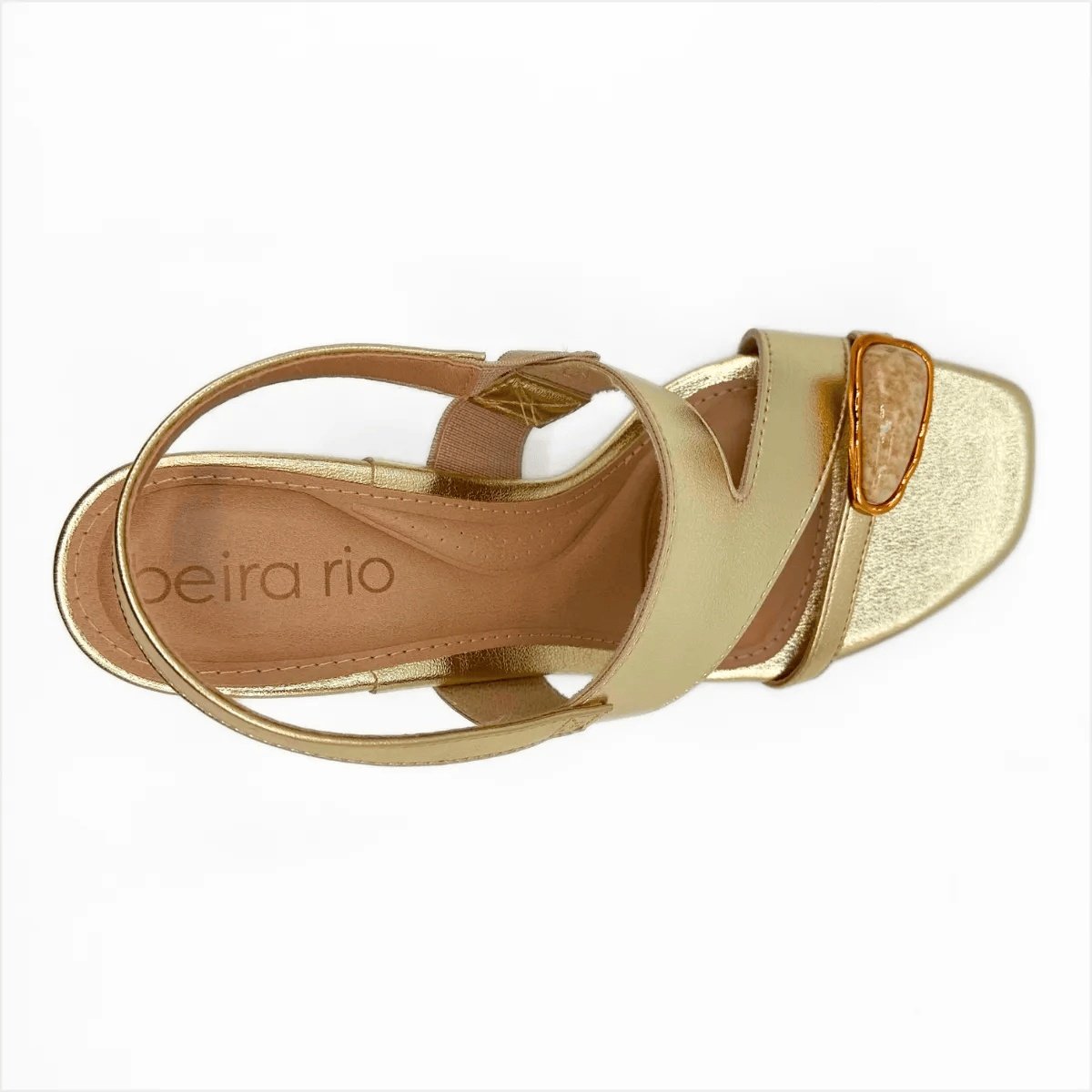 Sandalia Beira Rio Dourada Feminina Estilo Casual Dourado 5