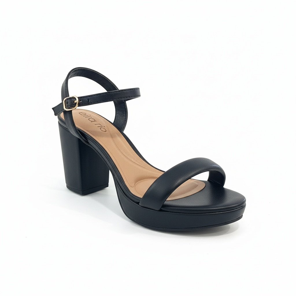 Beira Rio Sandalia Napa Turin Preta Feminina Estilo Casual