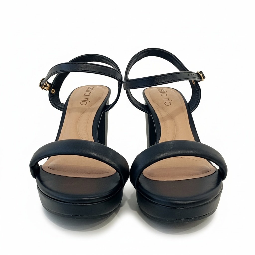 Beira Rio Sandalia Napa Turin Preta Feminina Estilo Casual Preto 2