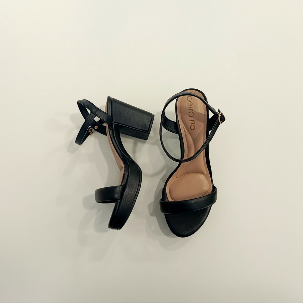 Beira Rio Sandalia Napa Turin Preta Feminina Estilo Casual Preto 6