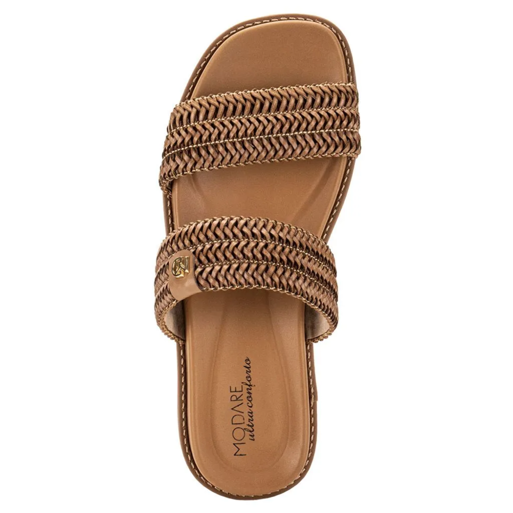 Tamanco Feminino Modare Camel Conforto Casual com Tiras Marrom 4