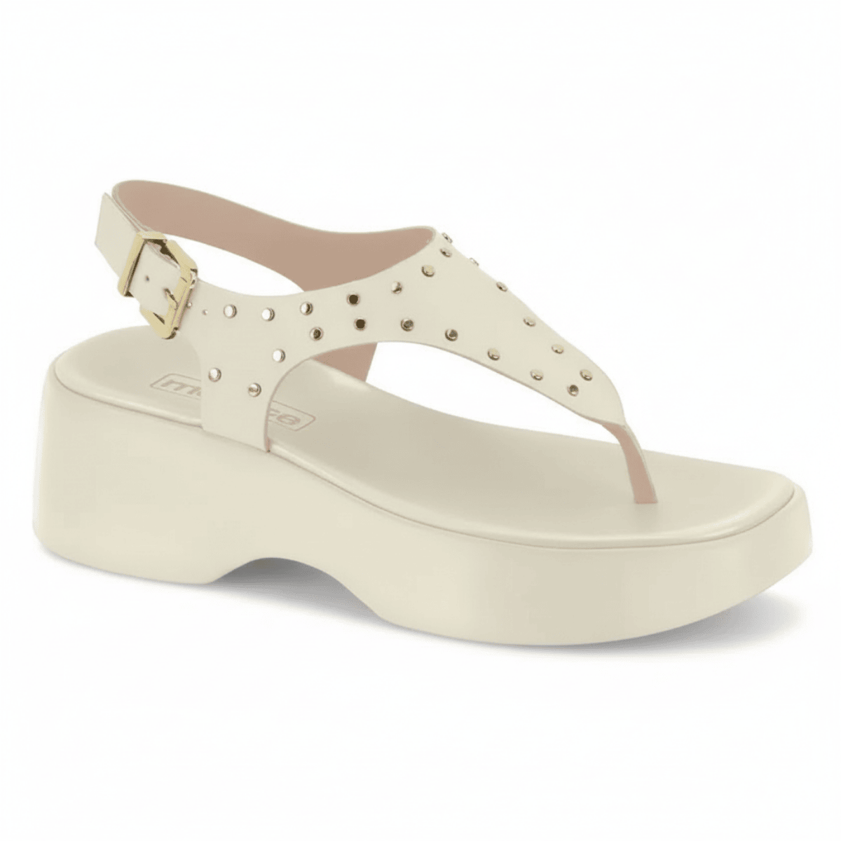 Sandalia Moleca Branco Off Feminina Fivela Ajustavel