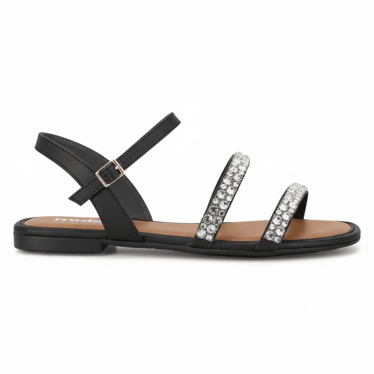 Sandalia Moleca Napa Turim Preto Cristal Feminina Ultraleve Preto 4