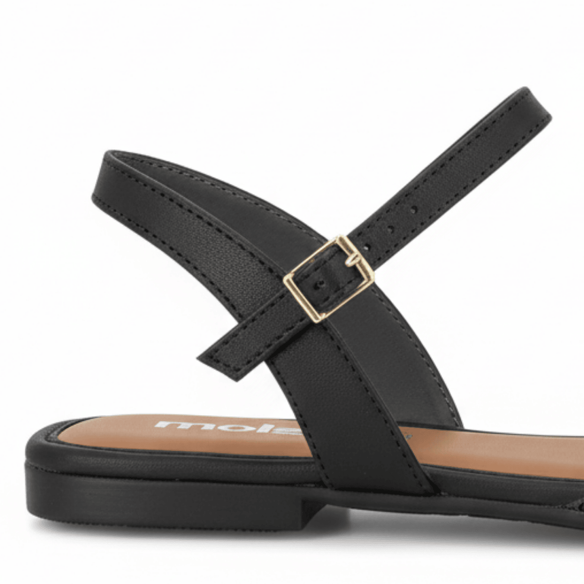 Sandalia Moleca Napa Turim Preto Cristal Feminina Ultraleve Preto 6