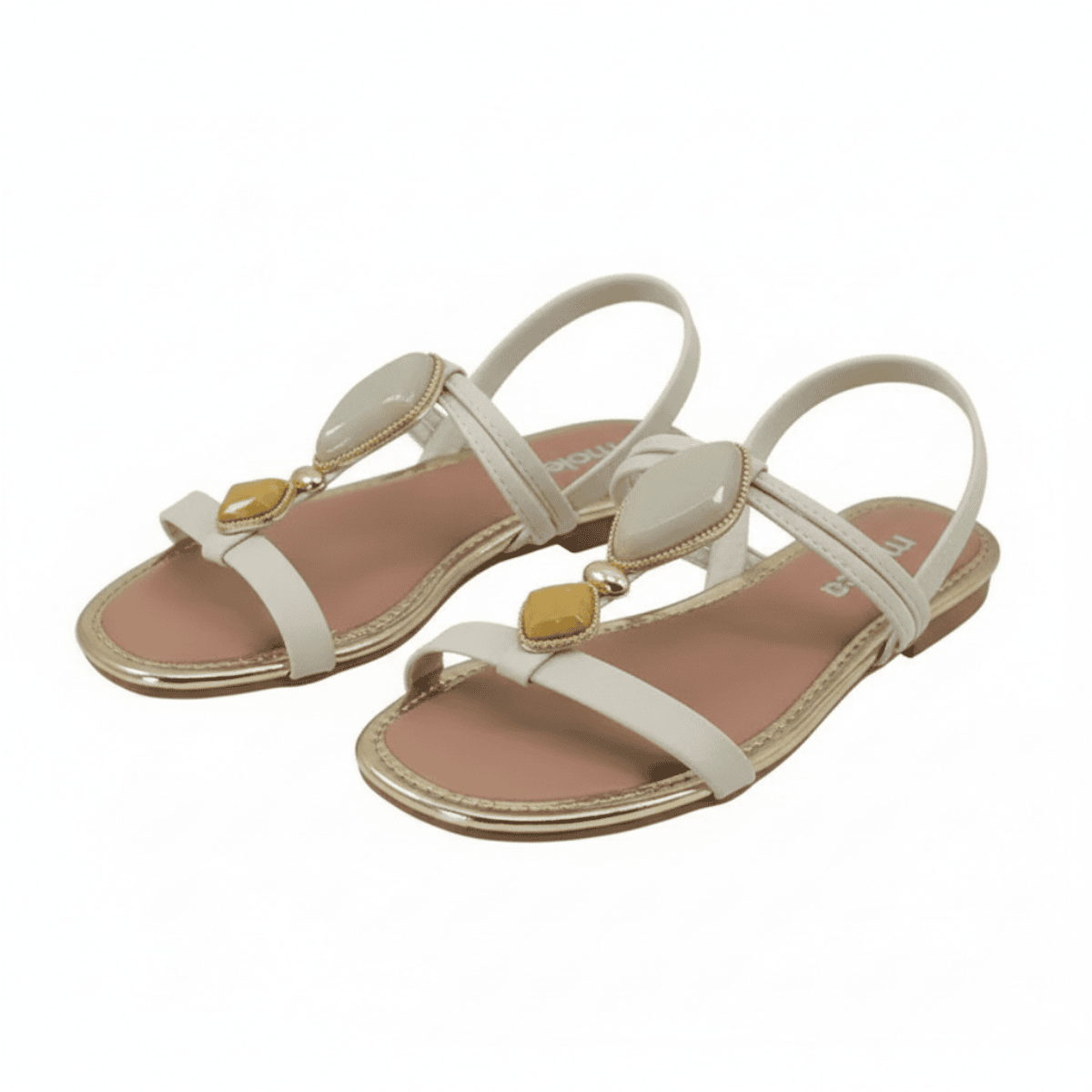 Sandalia Moleca Elastico Branco Off Design Leve Feminina Branco 2