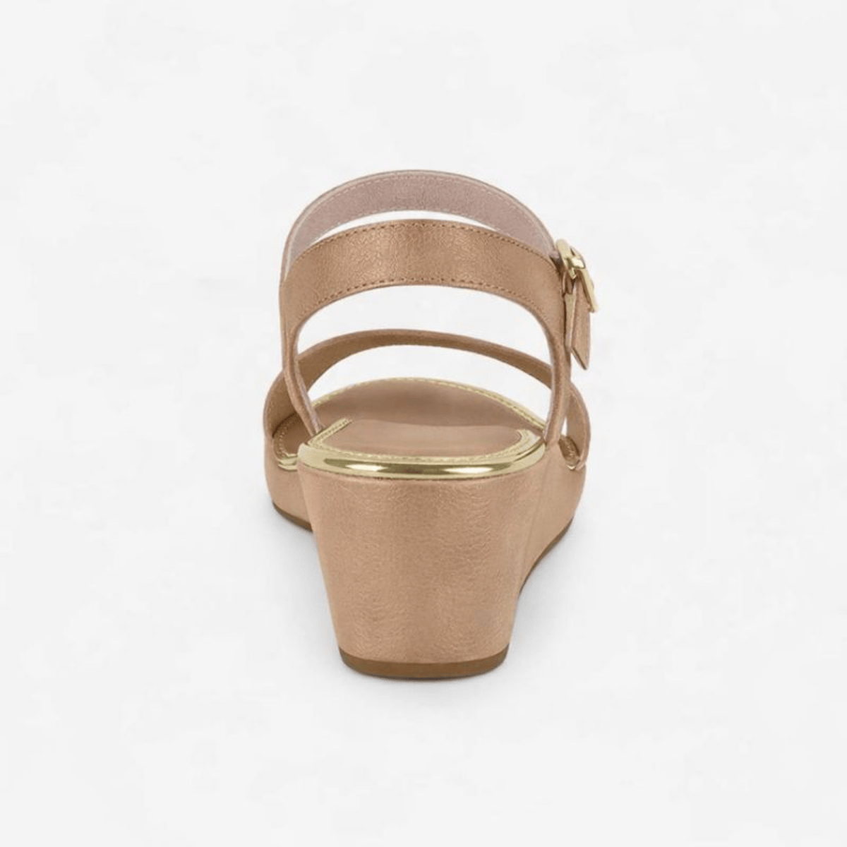 Tamanco Feminino Salto Medio Fecho Ajustavel Estilo Casual Bege 6