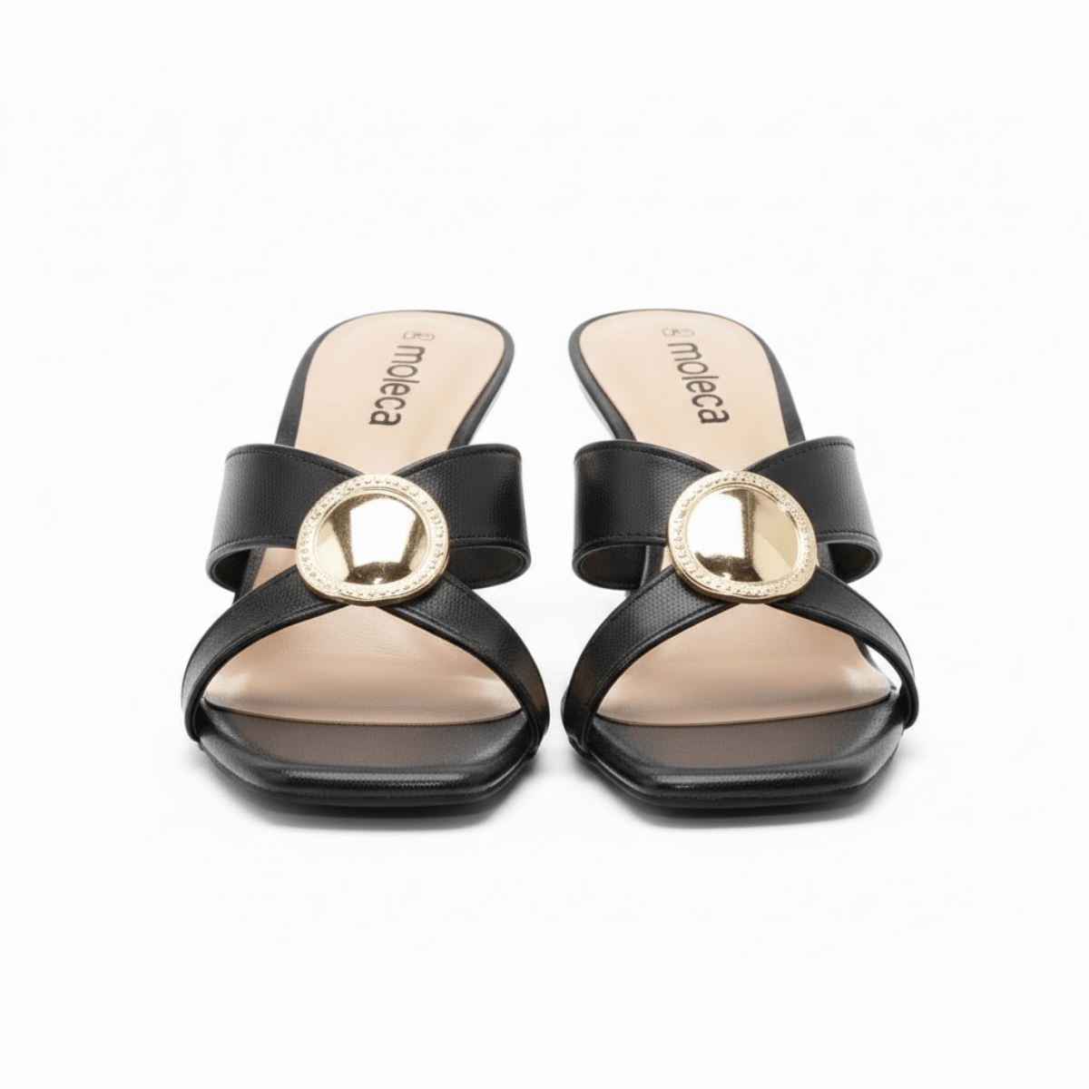 Tamanco Moleca Feminino Estilo Casual Salto Fino Preto  Preto 2