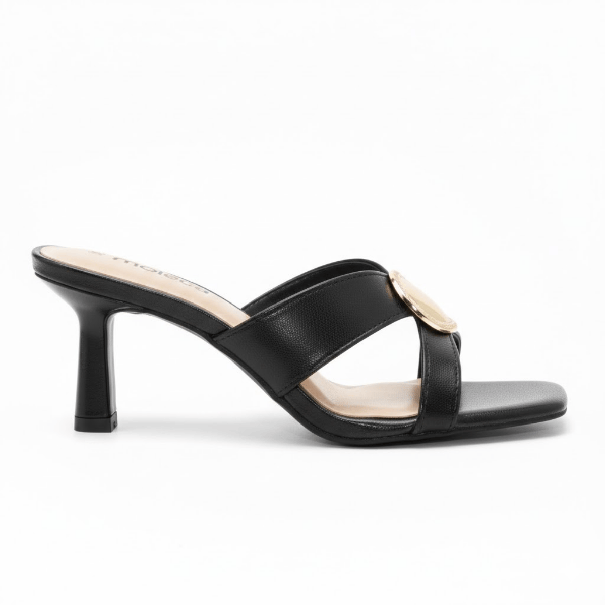 Tamanco Moleca Feminino Estilo Casual Salto Fino Preto  Preto 3