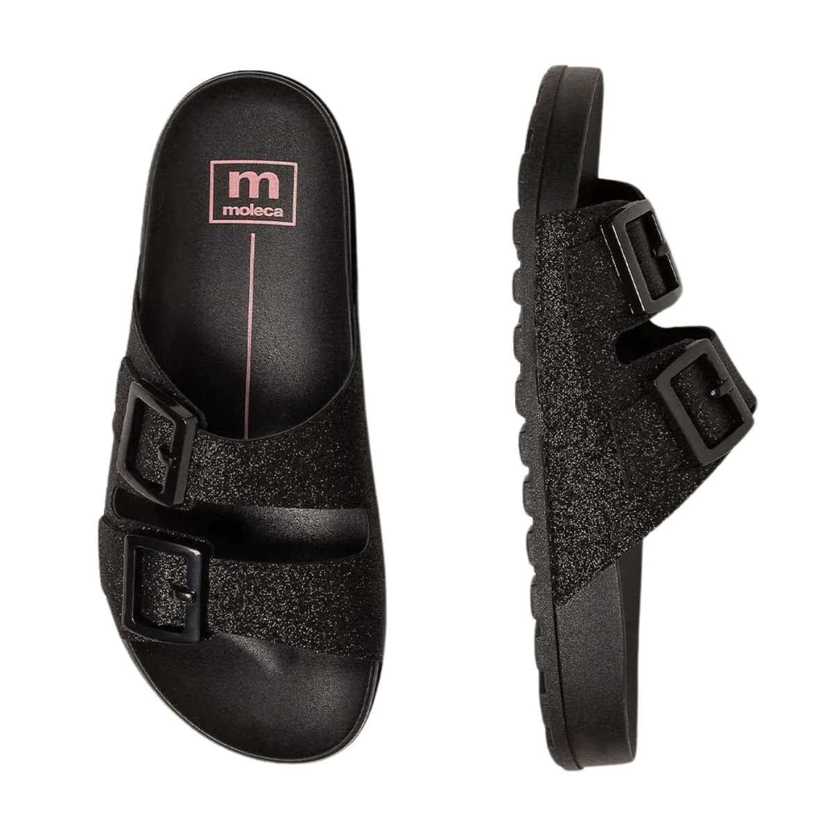 Tamanco Moleca Glitter Shine Feminino Preto Moda Classica Preto 4