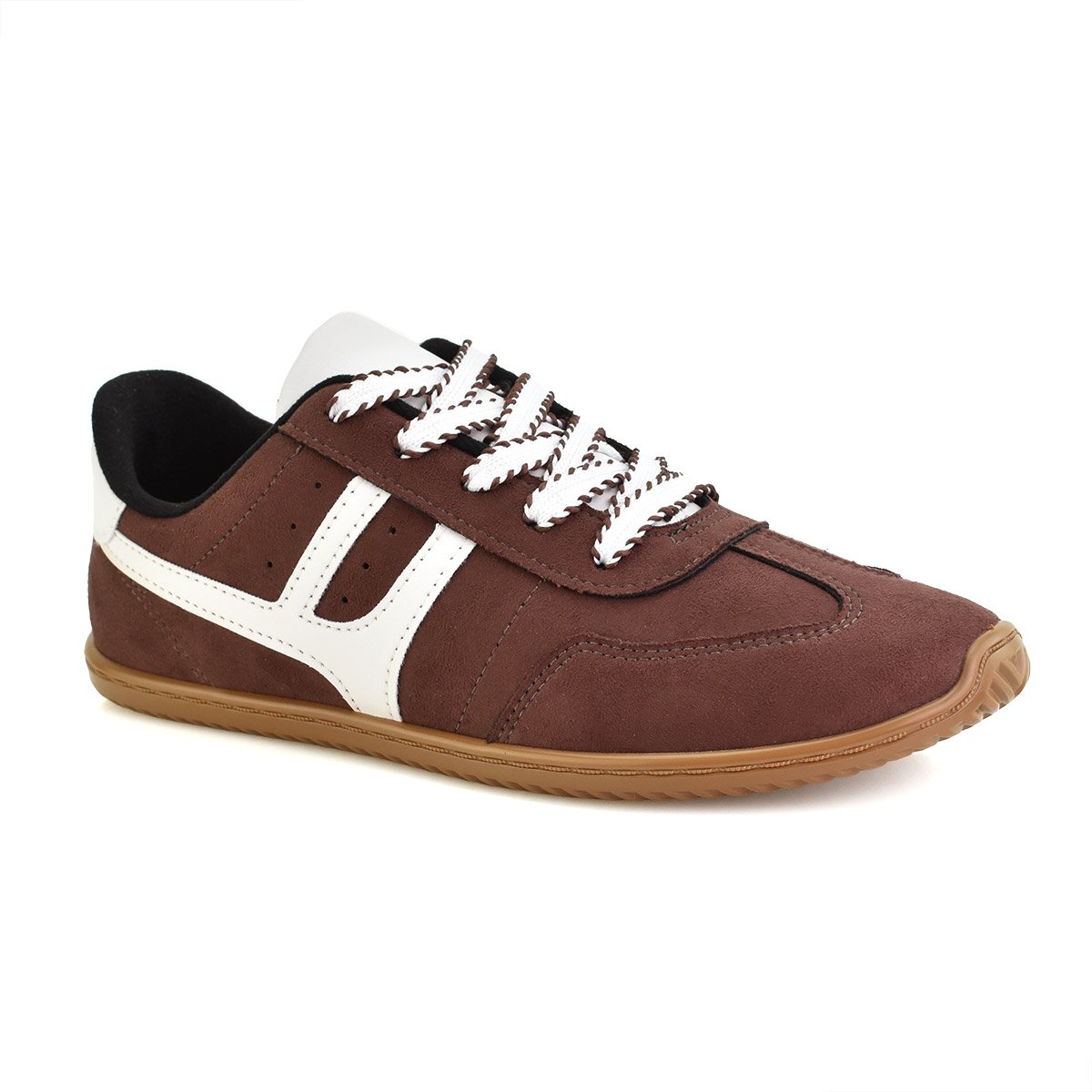 Tenis Moleca Camurca Flex Feminino Chocolate Estilo Moderno