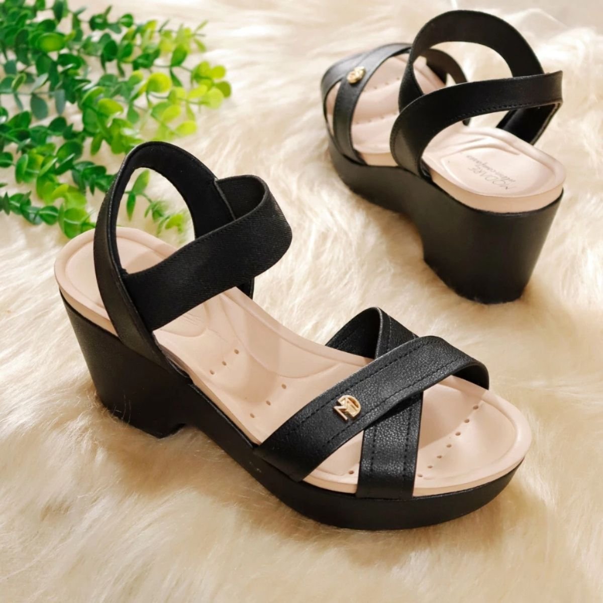 Sandalia Modare Salto Bloco Tira Elastico Conforto Preto 4