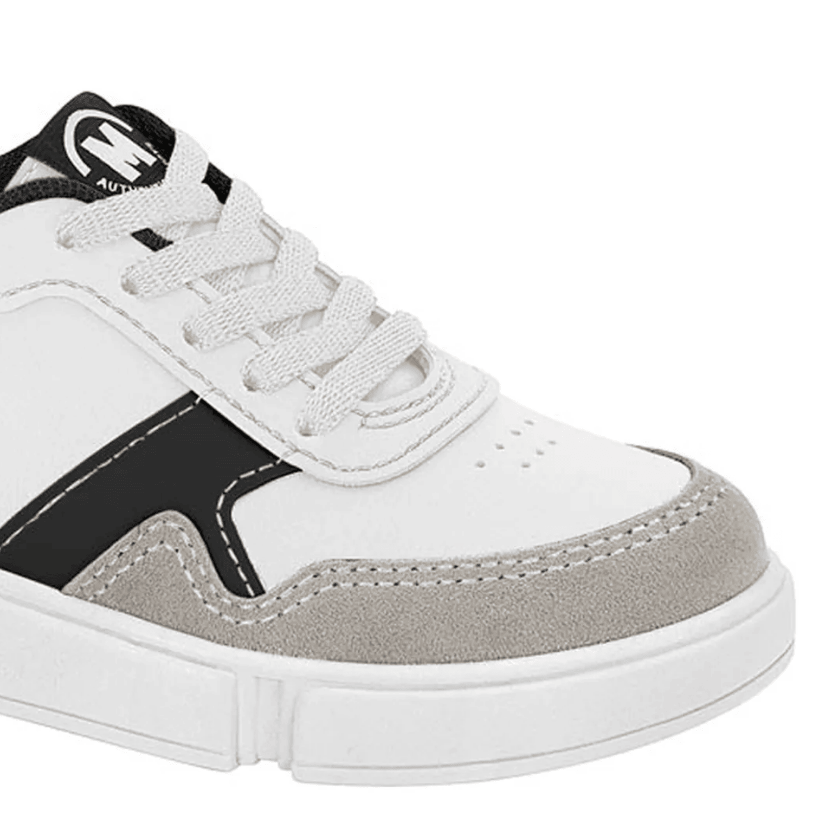 Tenis Molekinho Infantil Branco Cinza Preto Cadarco Branco 4