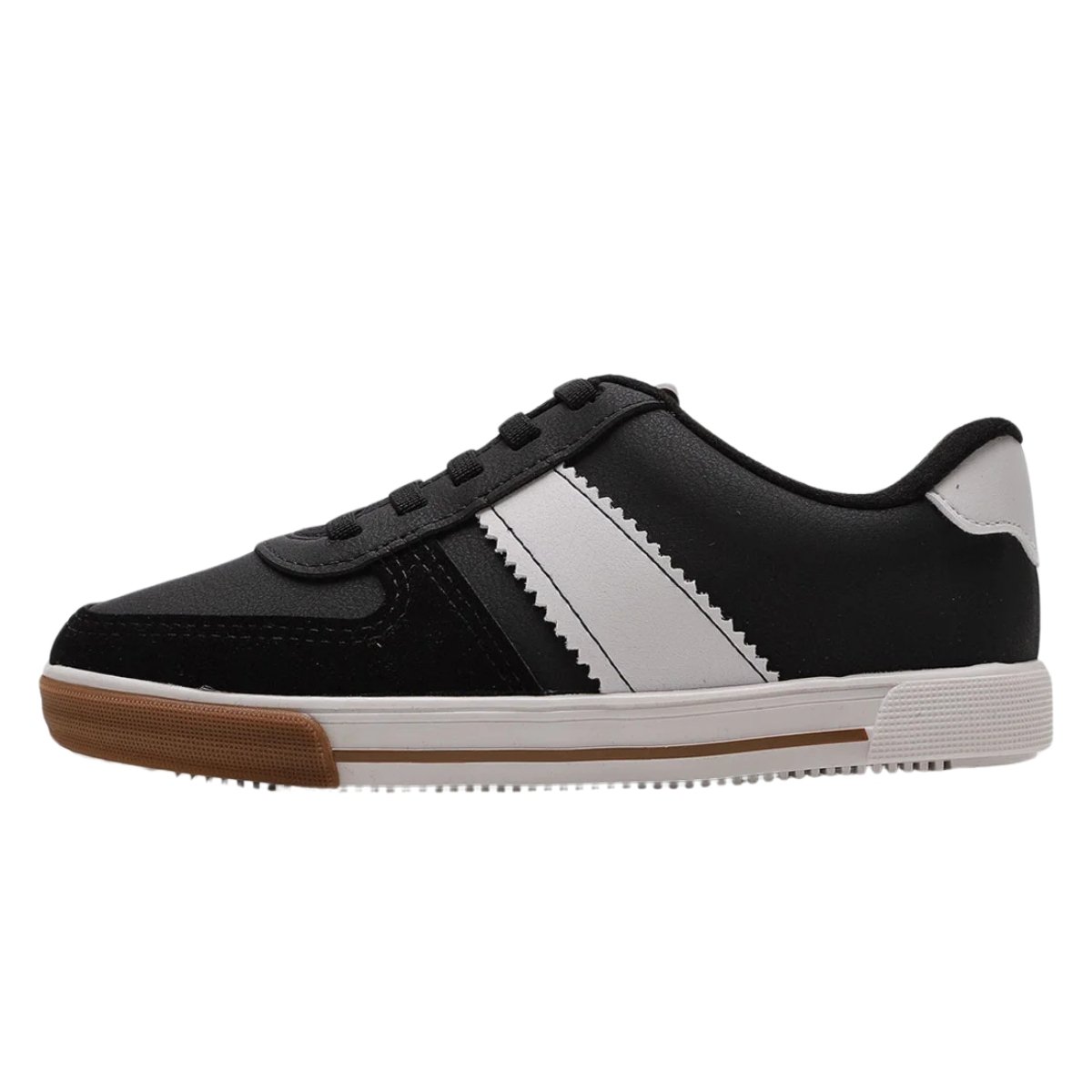 Tenis Molekinho Menino Preto Branco Recortes Modernos Preto 4
