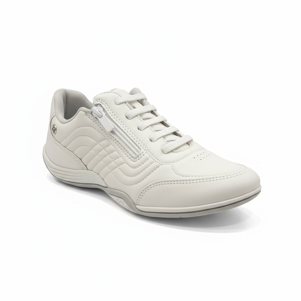 Tenis Kolosh Branco Ziper Lateral Ortopedico Feminino
