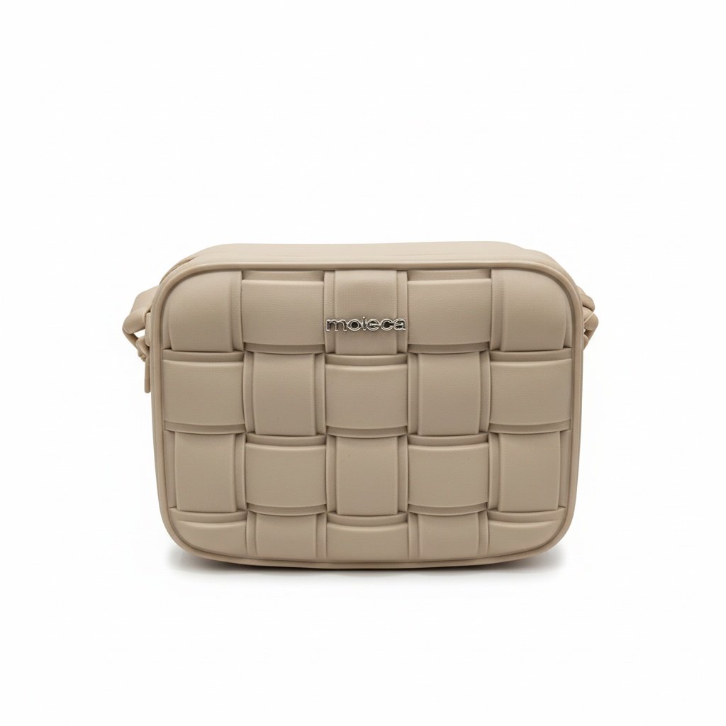 Bolsa Moleca PVC Cinza Design Urbano Versatil Bege 3