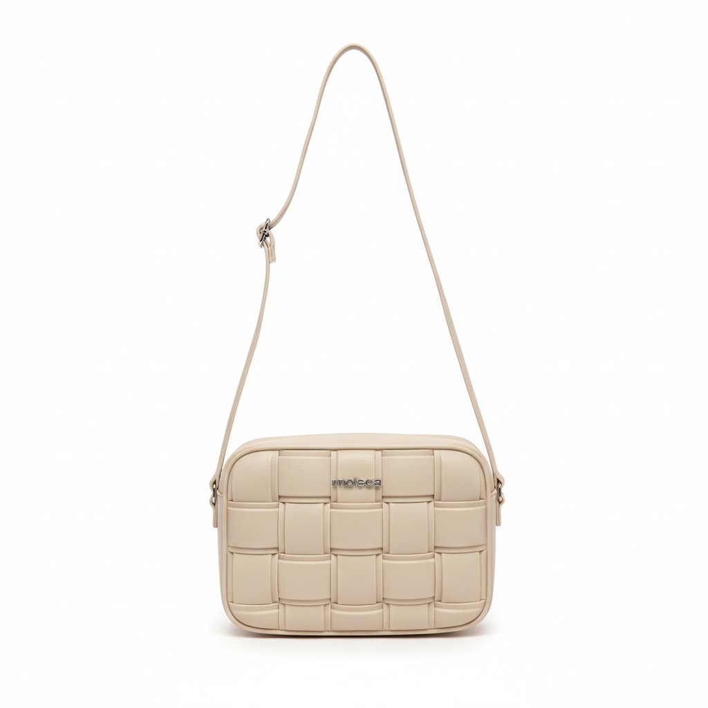 Bolsa Moleca PVC Cinza Design Urbano Versatil Bege 4