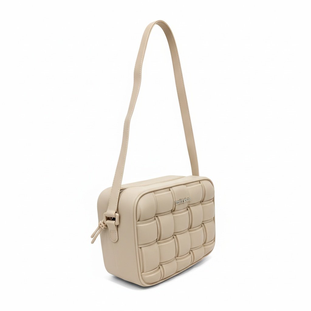 Bolsa Moleca PVC Cinza Design Urbano Versatil Bege 6