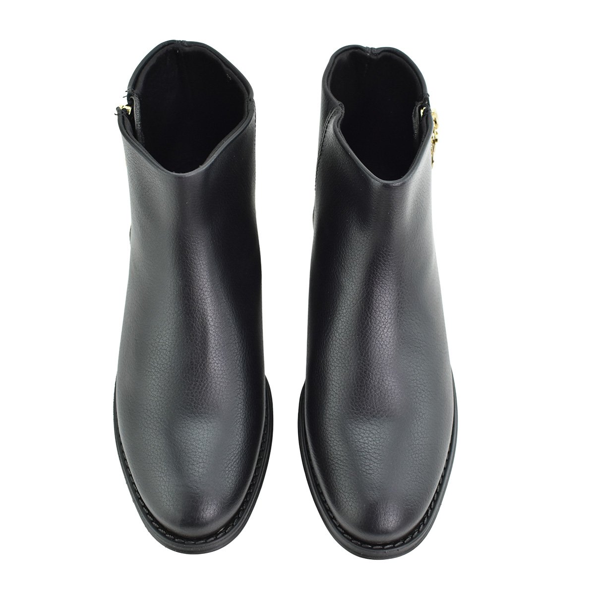 Bota Floather Beira Rio Cano Curto Preta Feminina Moderno Preto 3