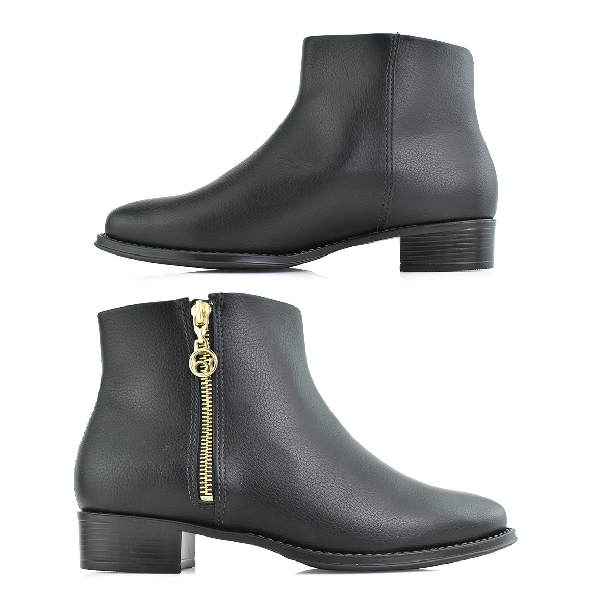 Bota Floather Beira Rio Cano Curto Preta Feminina Moderno Preto 4