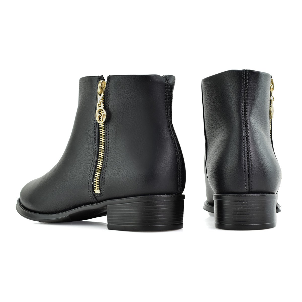 Bota Floather Beira Rio Cano Curto Preta Feminina Moderno Preto 5