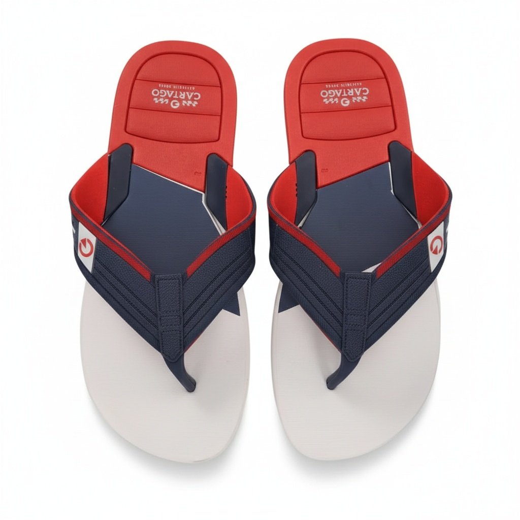 Chinelos Cartago Dallas Vermelho Azul Meninos Leveza Macio Azul Marinho 4