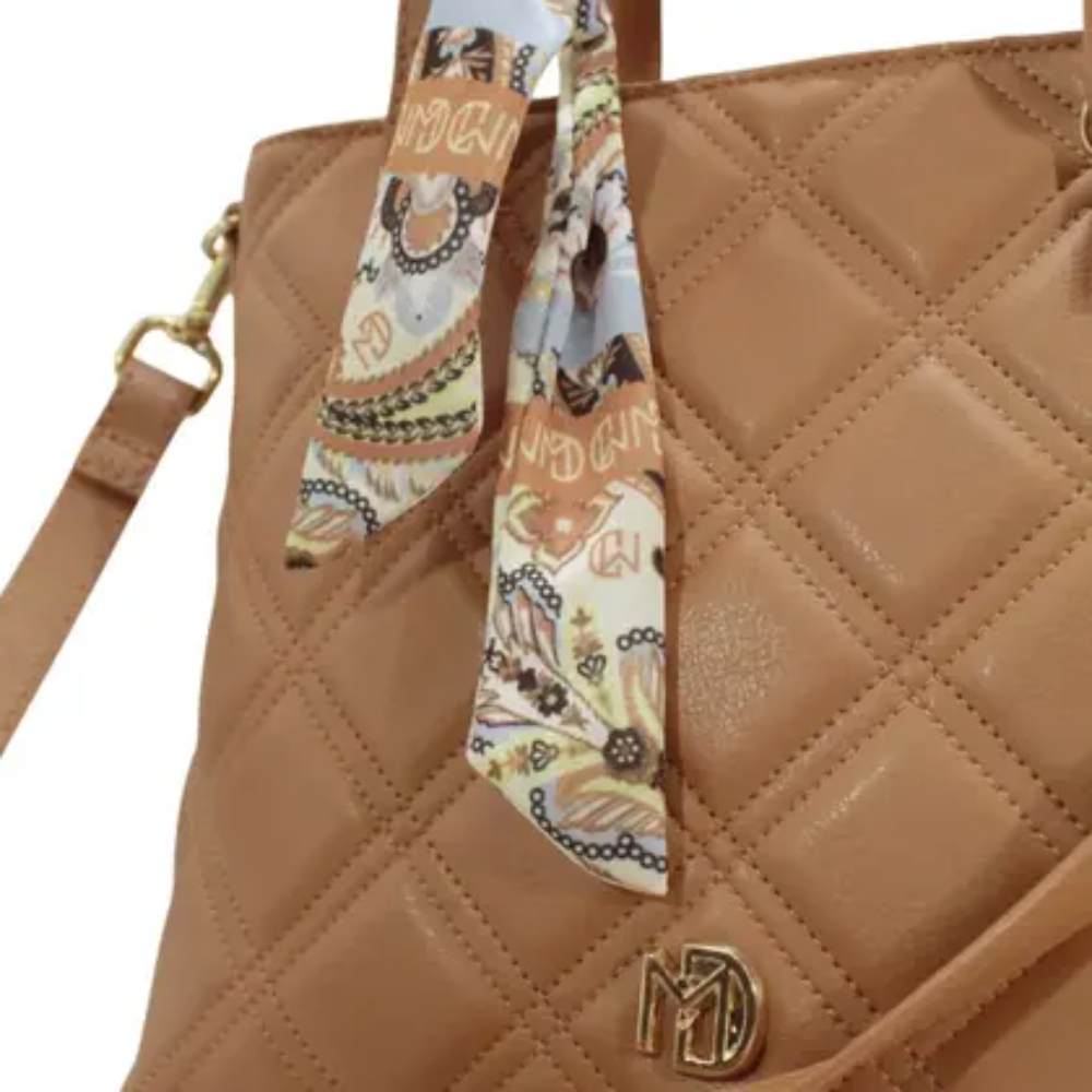 Bolsa Modare Napa Nude Feminina Estilo Moderno Espacosa Marrom 5