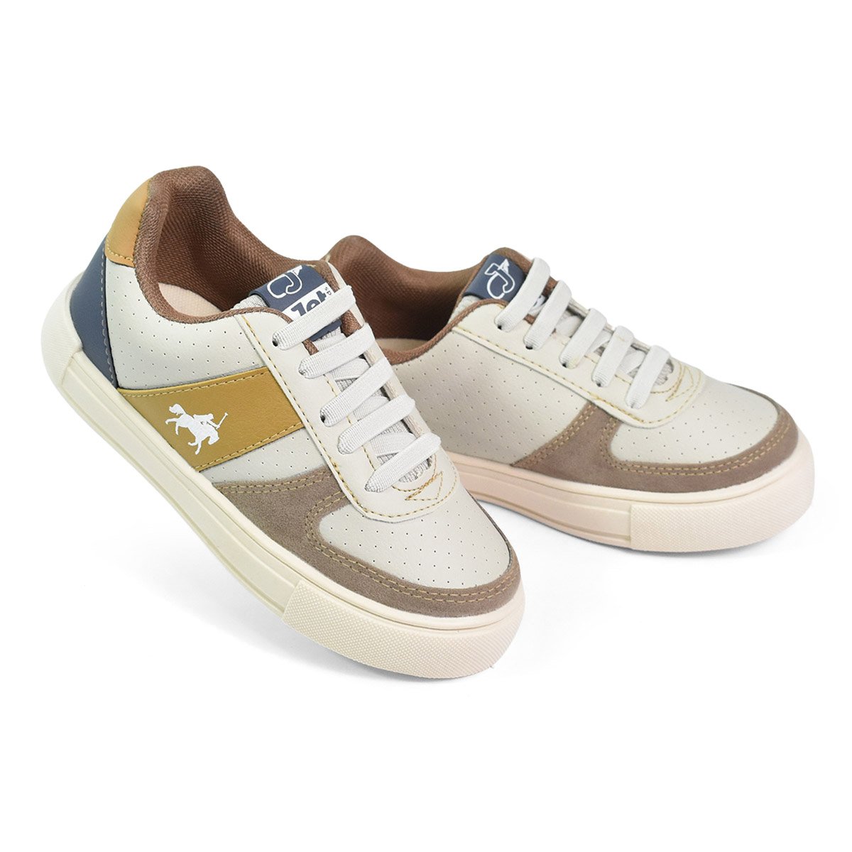 Tenis Jet Kids Bege Meninos Antiderrapante Estilo Casual Bege 2